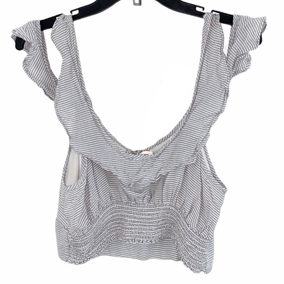 ASOS EMORY PARK Ruffle Crop Pin Cold Shoulder Size Large - Picture 4 of 12